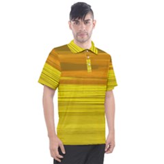 Yellow And Gold Horizontal Stripes - Abstract Art Men s Polo Tee by KorokStudios