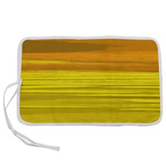 Yellow And Gold Horizontal Stripes - Abstract Art Pen Storage Case (l) by KorokStudios