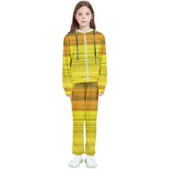 Yellow And Gold Horizontal Stripes - Abstract Art Kids  Tracksuit by KorokStudios