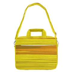 Yellow And Gold Horizontal Stripes - Abstract Art Macbook Pro 13  Shoulder Laptop Bag  by KorokStudios