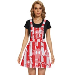 Halloween Sculls Red Striped Apron Dress by DayDreamersBoutique