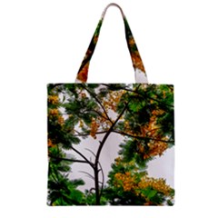 Tree Sunlight Forest Nature Landscape Sunrise Fog Zipper Grocery Tote Bag by danenraven