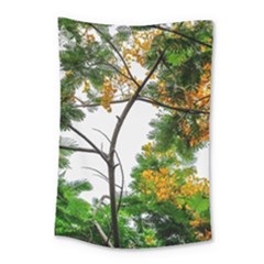 Tree Sunlight Forest Nature Landscape Sunrise Fog Small Tapestry by danenraven