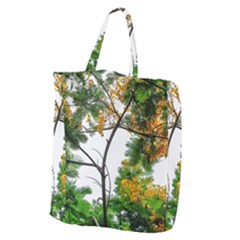 Tree Sunlight Forest Nature Landscape Sunrise Fog Giant Grocery Tote by danenraven