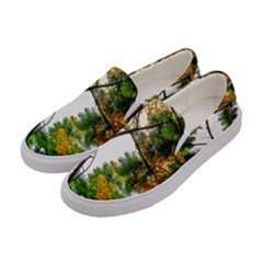 Tree Sunlight Forest Nature Landscape Sunrise Fog Women s Canvas Slip Ons by danenraven