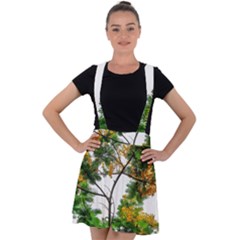 Tree Sunlight Forest Nature Landscape Sunrise Fog Velvet Suspender Skater Skirt by danenraven