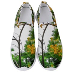 Tree Sunlight Forest Nature Landscape Sunrise Fog Men s Slip On Sneakers by danenraven