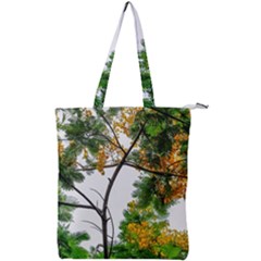 Tree Sunlight Forest Nature Landscape Sunrise Fog Double Zip Up Tote Bag by danenraven