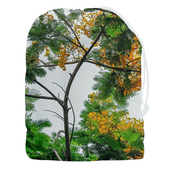 Tree Sunlight Forest Nature Landscape Sunrise Fog Drawstring Pouch (3XL)