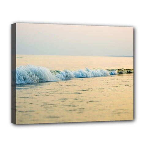 Sea Beach Ocean Sunset Sky Nature Coast Water Canvas 14  X 11  (stretched) by danenraven