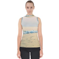 Sea Beach Ocean Sunset Sky Nature Coast Water Mock Neck Shell Top by danenraven