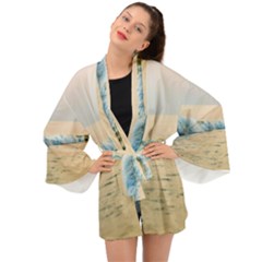 Sea Beach Ocean Sunset Sky Nature Coast Water Long Sleeve Kimono by danenraven