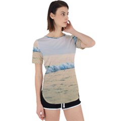 Sea Beach Ocean Sunset Sky Nature Coast Water Perpetual Short Sleeve T-shirt by danenraven