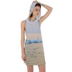 Sea Beach Ocean Sunset Sky Nature Coast Water Racer Back Hoodie Dress by danenraven