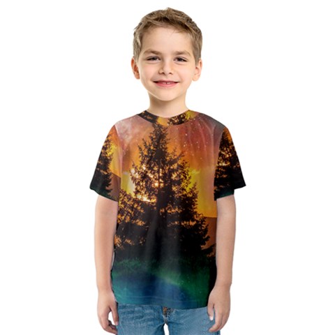 Tree Nature Landscape Fantasy Magical Cosmic Kids  Sport Mesh Tee by danenraven