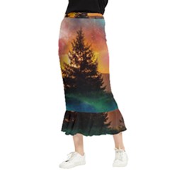 Tree Nature Landscape Fantasy Magical Cosmic Maxi Fishtail Chiffon Skirt by danenraven