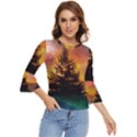 Tree Nature Landscape Fantasy Magical Cosmic Bell Sleeve Top View1