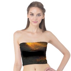 Sunset Forest Fall Sunbeams Nature Tube Top