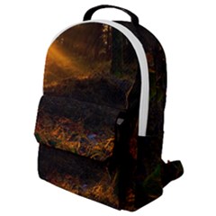 Sunset Forest Fall Sunbeams Nature Flap Pocket Backpack (small) by danenraven