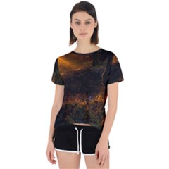 Sunset Forest Fall Sunbeams Nature Open Back Sport Tee by danenraven