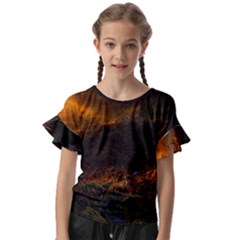 Sunset Forest Fall Sunbeams Nature Kids  Cut Out Flutter Sleeves by danenraven