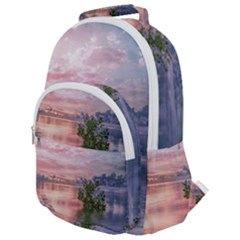 Nature Water Outdoors Travel Exploration Rounded Multi Pocket Backpack by danenraven