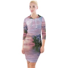 Nature Water Outdoors Travel Exploration Quarter Sleeve Hood Bodycon Dress by danenraven