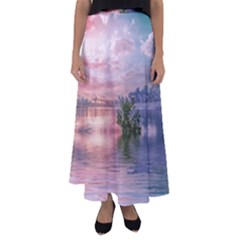 Nature Water Outdoors Travel Exploration Flared Maxi Skirt by danenraven