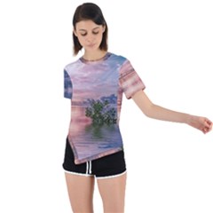 Nature Water Outdoors Travel Exploration Asymmetrical Short Sleeve Sports Tee by danenraven