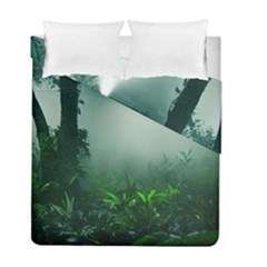 Swamp Forest Trees Background Nature Eerie Duvet Cover Double Side (full/ Double Size) by danenraven