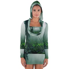 Swamp Forest Trees Background Nature Eerie Long Sleeve Hooded T-shirt by danenraven