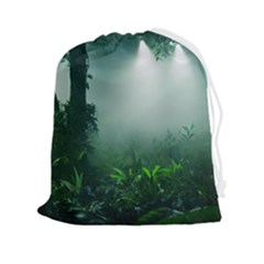 Swamp Forest Trees Background Nature Eerie Drawstring Pouch (2xl) by danenraven