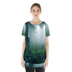 Swamp Forest Trees Background Nature Eerie Skirt Hem Sports Top by danenraven