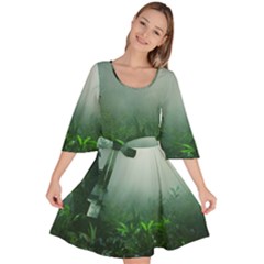 Swamp Forest Trees Background Nature Eerie Velour Kimono Dress by danenraven