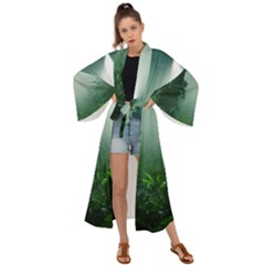 Swamp Forest Trees Background Nature Eerie Maxi Kimono by danenraven