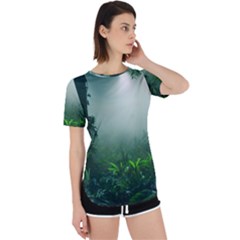 Swamp Forest Trees Background Nature Eerie Perpetual Short Sleeve T-shirt by danenraven