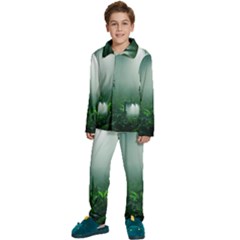 Swamp Forest Trees Background Nature Eerie Kids  Long Sleeve Velvet Pajamas Set by danenraven