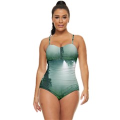 Swamp Forest Trees Background Nature Eerie Retro Full Coverage Swimsuit by danenraven