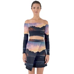 Beach Volcano Ocean Sunset Sunrise Iceland Off Shoulder Top With Skirt Set by danenraven