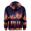 Night Houses River Bokeh Leaves Fall Autumn Men s Zipper Hoodie View2