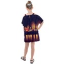 Night Houses River Bokeh Leaves Fall Autumn Kids  One Piece Chiffon Dress View2