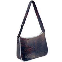 Morning River Forest Autumn Misty Morning Stream Zip Up Shoulder Bag by danenraven