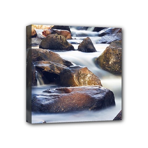 River Nature Stream Brook Water Rocks Landscape Mini Canvas 4  X 4  (stretched) by danenraven