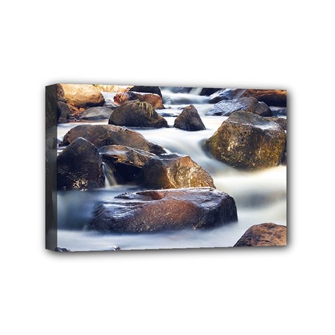 River Nature Stream Brook Water Rocks Landscape Mini Canvas 6  X 4  (stretched) by danenraven