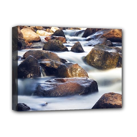 River Nature Stream Brook Water Rocks Landscape Deluxe Canvas 16  X 12  (stretched)  by danenraven