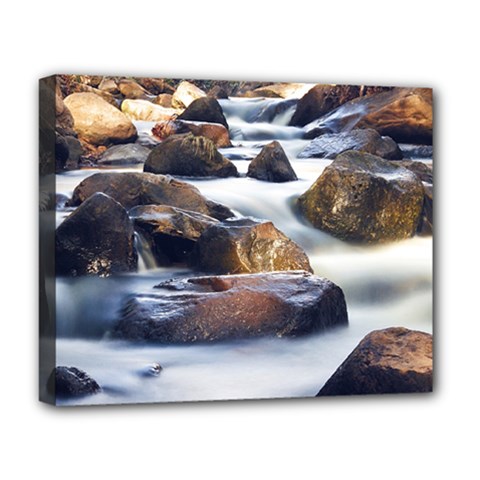 River Nature Stream Brook Water Rocks Landscape Deluxe Canvas 20  X 16  (stretched) by danenraven