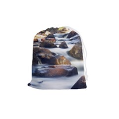 River Nature Stream Brook Water Rocks Landscape Drawstring Pouch (medium) by danenraven