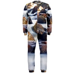 River Nature Stream Brook Water Rocks Landscape Onepiece Jumpsuit (men) by danenraven