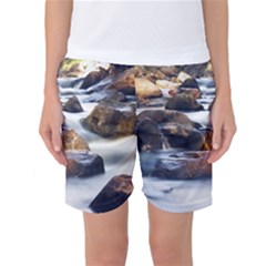 River Nature Stream Brook Water Rocks Landscape Women s Basketball Shorts by danenraven