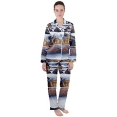 River Nature Stream Brook Water Rocks Landscape Satin Long Sleeve Pajamas Set by danenraven